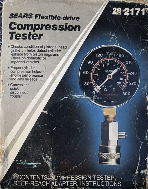 sears compression tester 2171|VTG SEARS Flexible Drive Compression Tester Part No. 28.